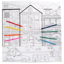 Charger l'image dans la galerie, Grand poster à colorier + crayons - Dans la rue
