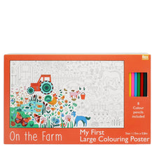 Charger l'image dans la galerie, Grand poster à colorier + crayons - La Ferme
